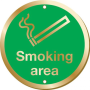 Smoking Area Brass Smoking Signs