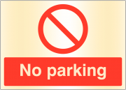 No Parking Brass Material Sign