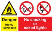 Danger Highly Flammable Multi Message Signs