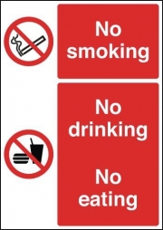 No Smoking No Drinking No Eating Tabletop Signs