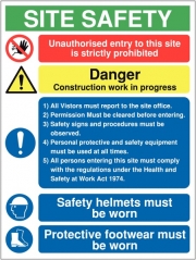Unauthorised Entry Is Strictly Prohibited Site Safety Signs