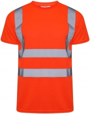 Orange Crew Neck Unisex High Visibility T Shirts