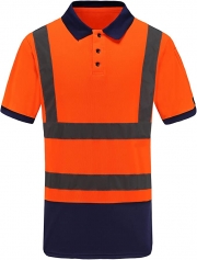 Orange Unisex High Visibility Polo T Shirts