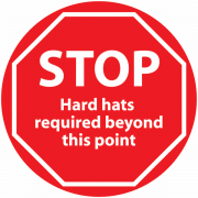 STOP Hard Hats Required Beyond This Point Anti-Slip Floor Sign