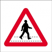 Pedestrians Crossing Stanchion Signs