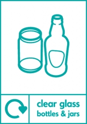 Clear Glass Bottles And Jars WRAP Recycling Signs
