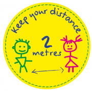Keep Your Distance Children School Floor Signs