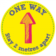 One Way Stay 2 Metres Apart School Floor Signs