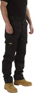 Site King Black Cargo Combat Work Trousers