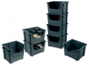 Stackable Grey Pack Of 5 Bin Containers