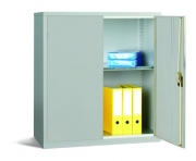 Workplace Storage Cupboard 2 Doors 1 Shelf Grey Doors