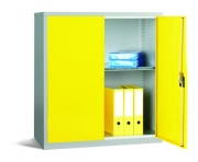 Workplace Storage Cupboard 2 Doors 1 Shelve Yellow Doors