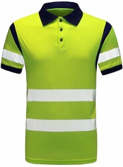 Unisex High Visibility Short Sleeve Polo T Shirts