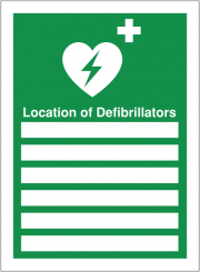 Defibrillators Location Update Sign