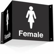 Female Toilets Projecting 3D Signs