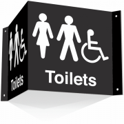 ADA Mixed Toilets 3D Projecting Signs