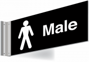 Male Toilets Double Sided Corridor Sign