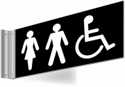Unisex Accessible Toilet Double Sided Corridor Sign