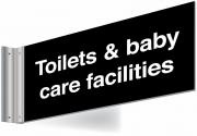 Toilets And Baby Care Facilities Corridor Signs