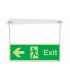 Photoluminescent Exit Running Man Arrow Left Hanging Signs