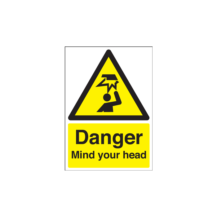 Caution mind your head Safety sign Photoluminescent 
