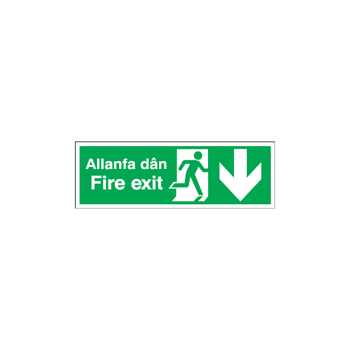 Fire Exit Allanfa Dan Arrow Down Sign