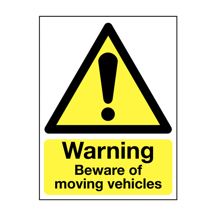 Warning Beware Of Moving Vehicles Aluminium Signs