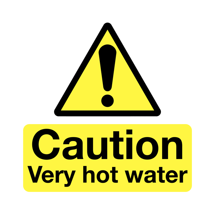 Caution Very Hot Water Warning Labels