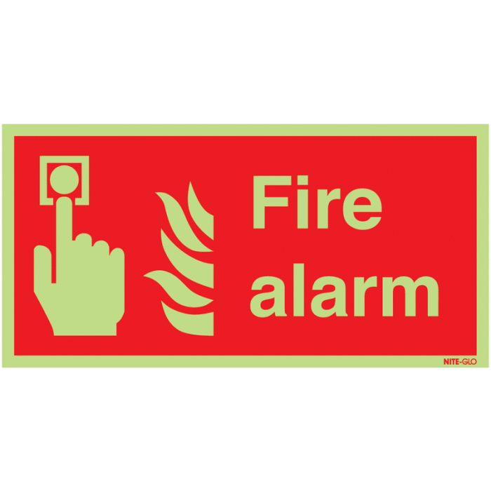 Nite-Glo Photo-luminescent Fire Alarm Signs