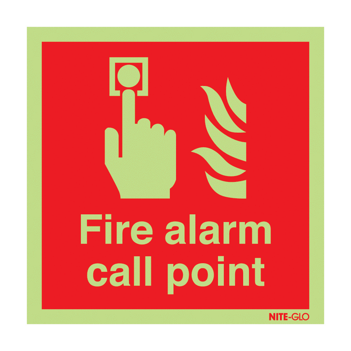 Nite-Glo Photo-luminescent Fire Alarm Call Point Signs