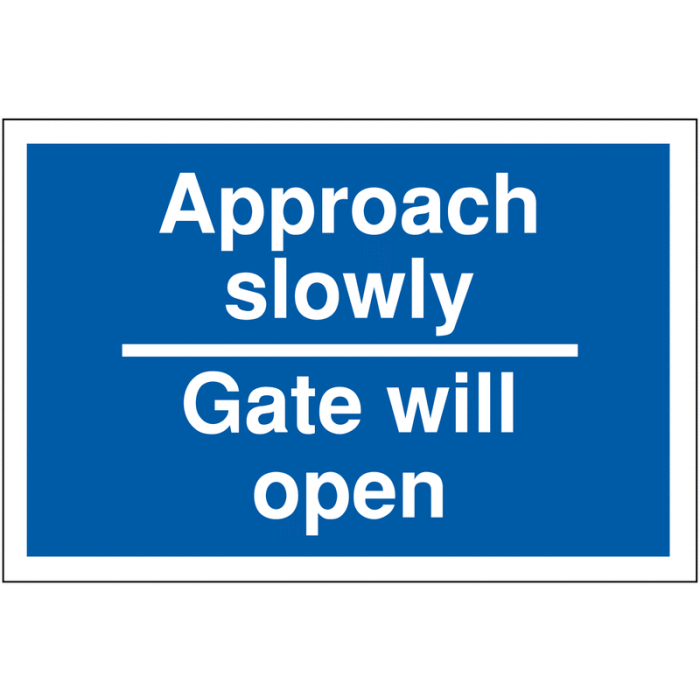 Approach Slowly Gate Will Open Car Park Navigation Signs
