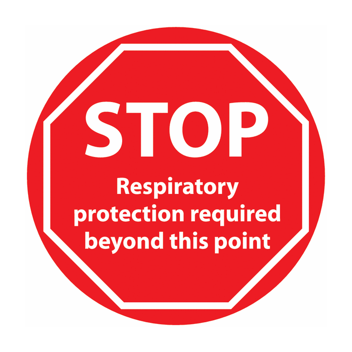 STOP Respiratory Protection Required Beyond This Point Anti-Slip Floor Sign