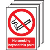 No Smoking Beyond Point Signs 6 Pack