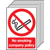 Prohibition No Smoking Company Policy Sign 6 Pack