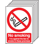 No Smoking On These Premises Signs 6 Pack