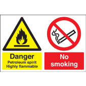 Danger Petroleum Spirit Highly Flammable No Smoking Sign