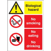 Biological Hazard No Smoking No Eating Signs
