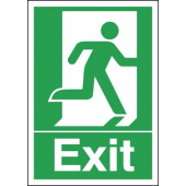 Exit With Running Man Right Sign
