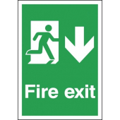 Fire Exit With Directional Arrow Down Signs