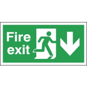 Fire Exit Arrow Down Sign