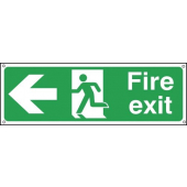 Fire Exit Arrow Left Aluminium Sign