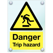 Danger Trip Hazard Safety Sign In Acrylic Material