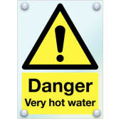 Danger Very Hot Water Sign In Acrylic Material