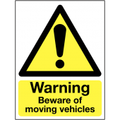 Warning Beware Of Moving Vehicles Aluminium Signs