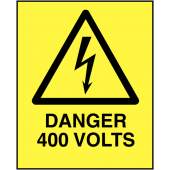 Danger 400 Volts Self-Adhesive Safety Labels 5-Pack