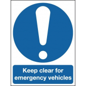 Keep Clear For Emergency Vehicles Sign