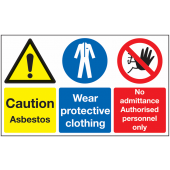 Caution Asbestos Wear Protective Clothing Sign