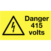 Danger 415 Volts Vinyl Safety Labels On-a-Roll