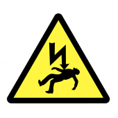 Electric Shock Symbol Vinyl Safety Labels On-a-Roll