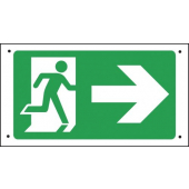 Fire Exit With Arrow Right Vandal Resistant Sign